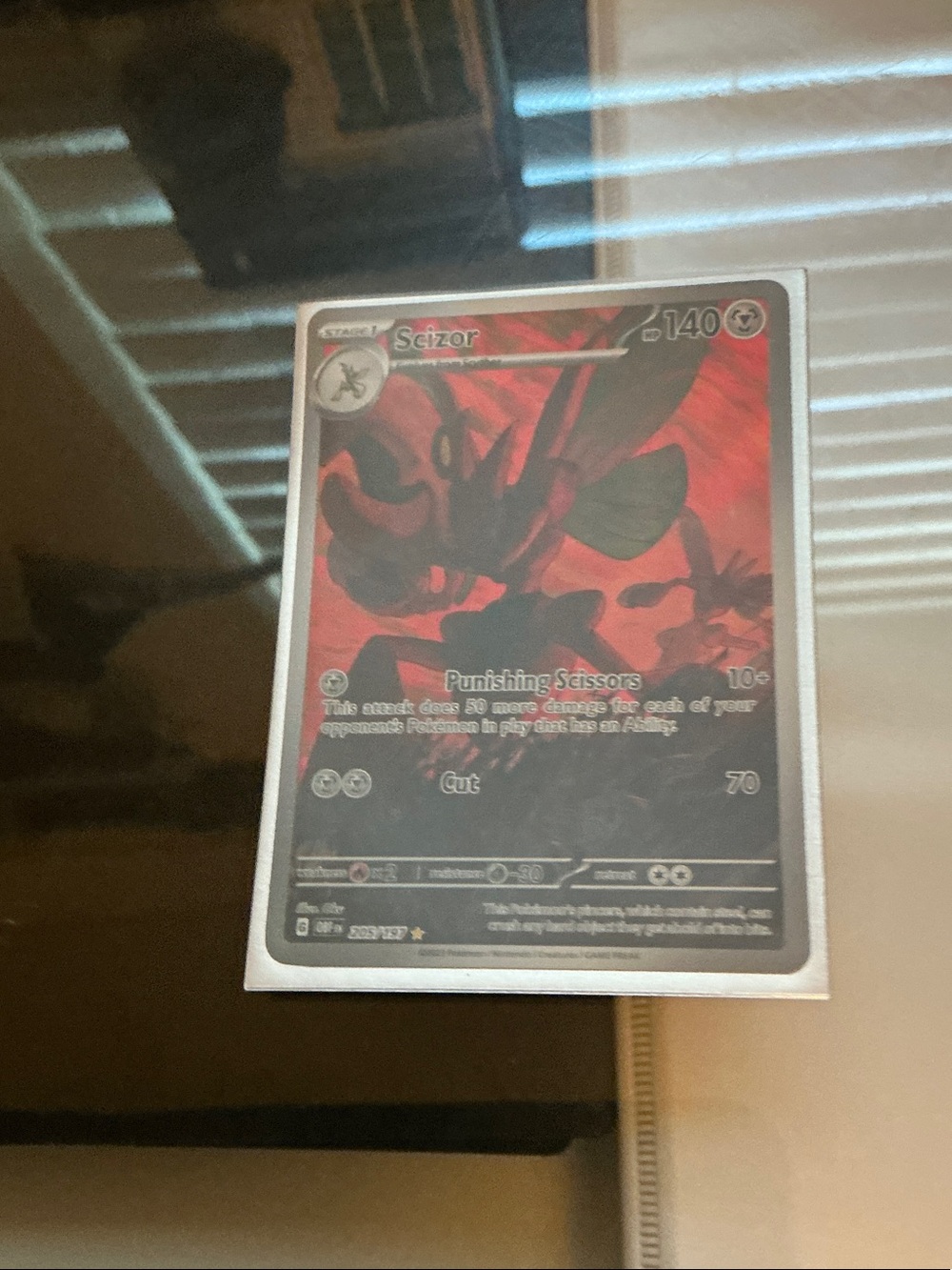 Scizor Pokémon Card - Red & Black Holographic Art